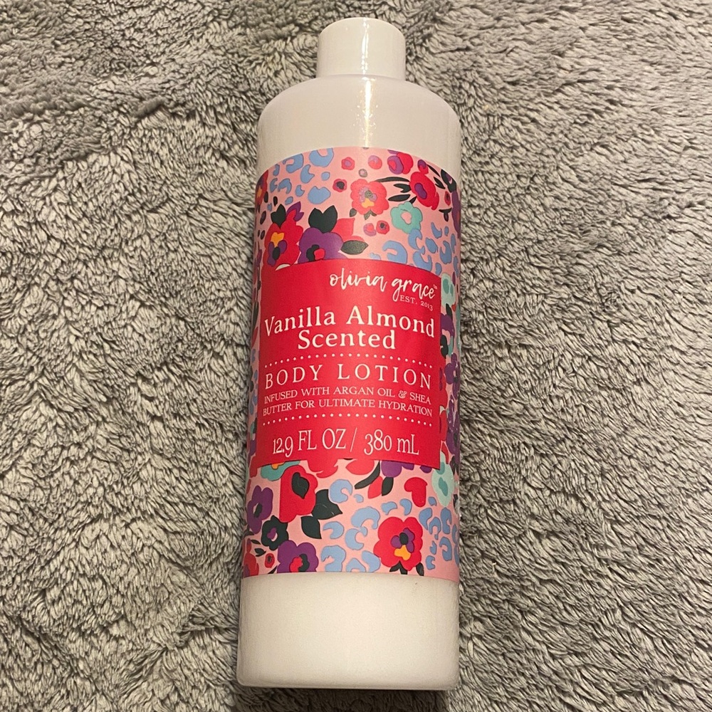 Olivia Grace Vanilla Almond Body Lotion – Pink Floral Bottle